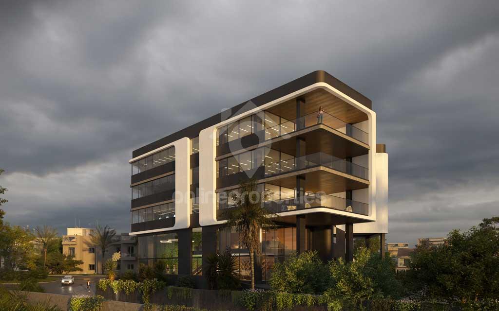 Contemporary architecture for a project with offices and shops  