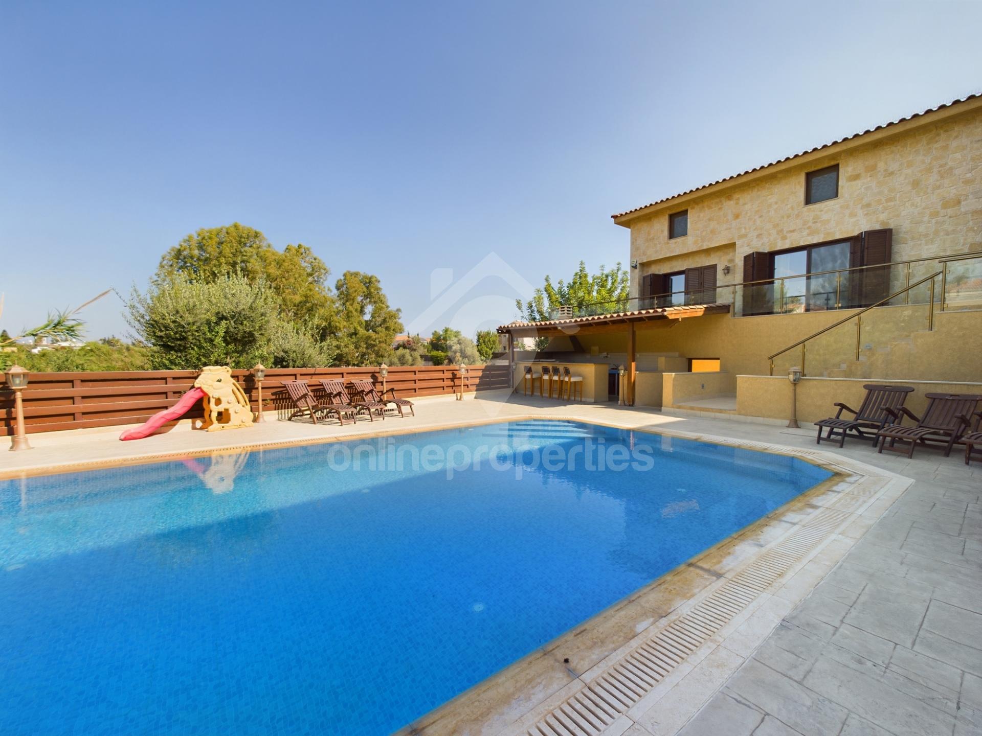 Stunning mountain villa with private pool, playground and church