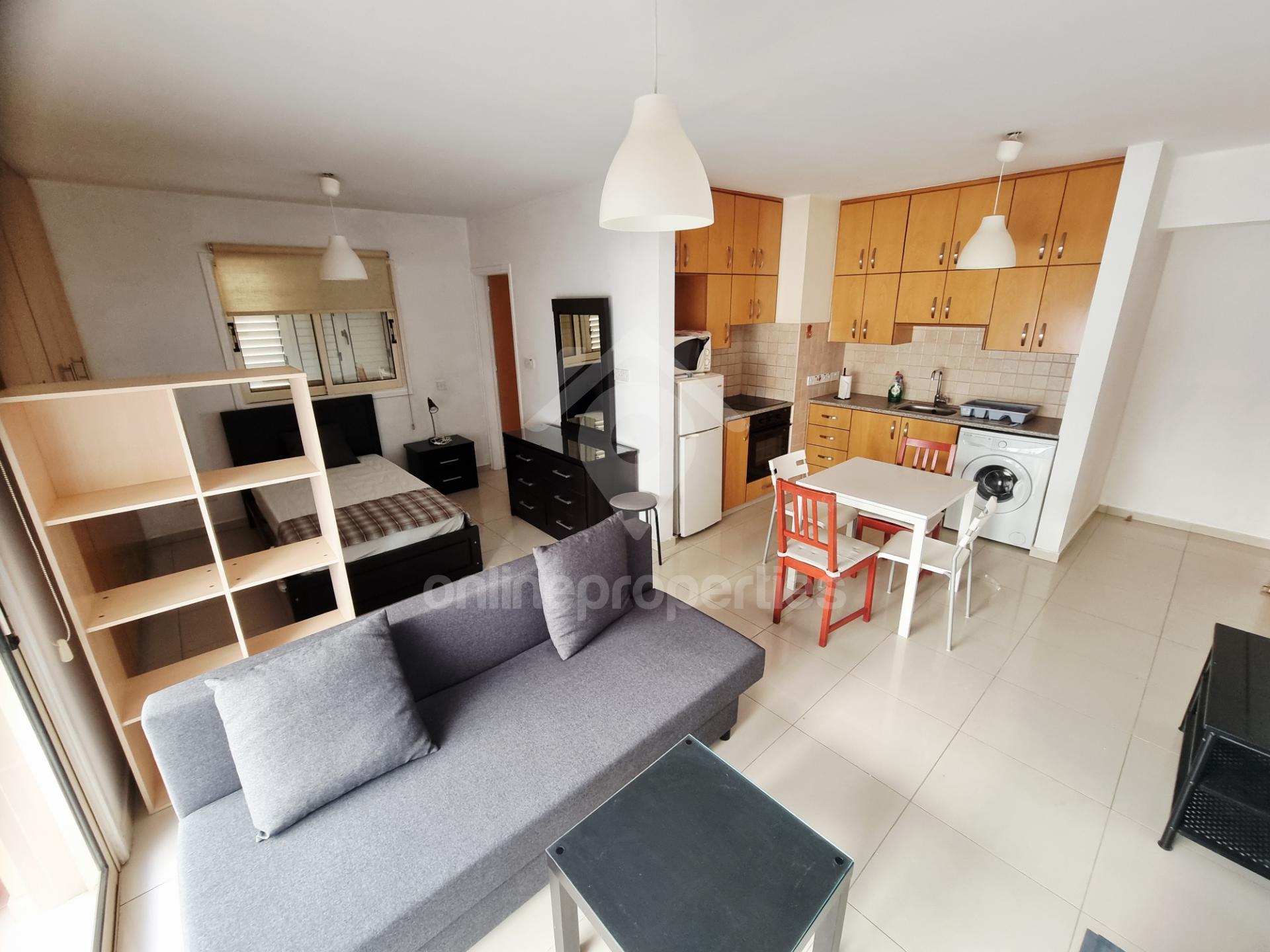 Fully Furnished & Equipped Studio Apartment for Rent in Prime Nicosia Location