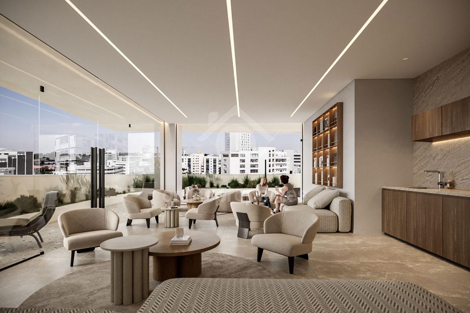 Sleek residential tower with stunning views over the city 