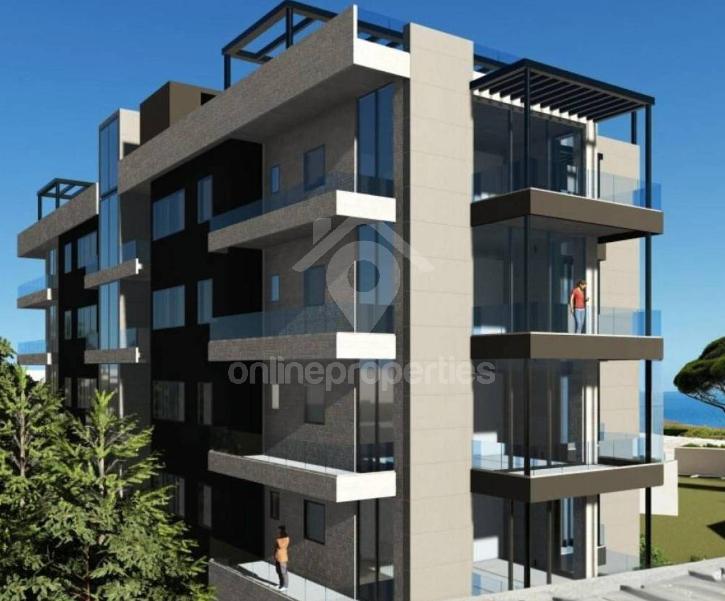 Modern residential building with pool on the roof 